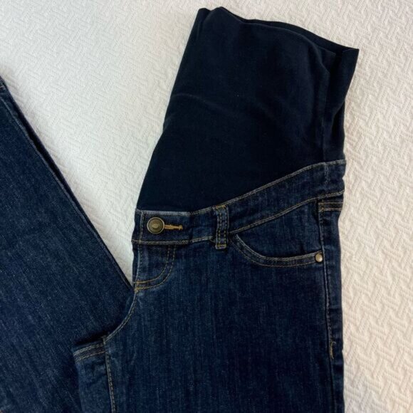 Thyme Regular Fit Women’s Small Maternity Blue Jeans Stretch Pregnancy Straight - Picture 2 of 10